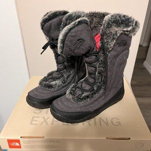 Women The North Face Nuptse Faux Fur IV Snow Boots Size 6 Black